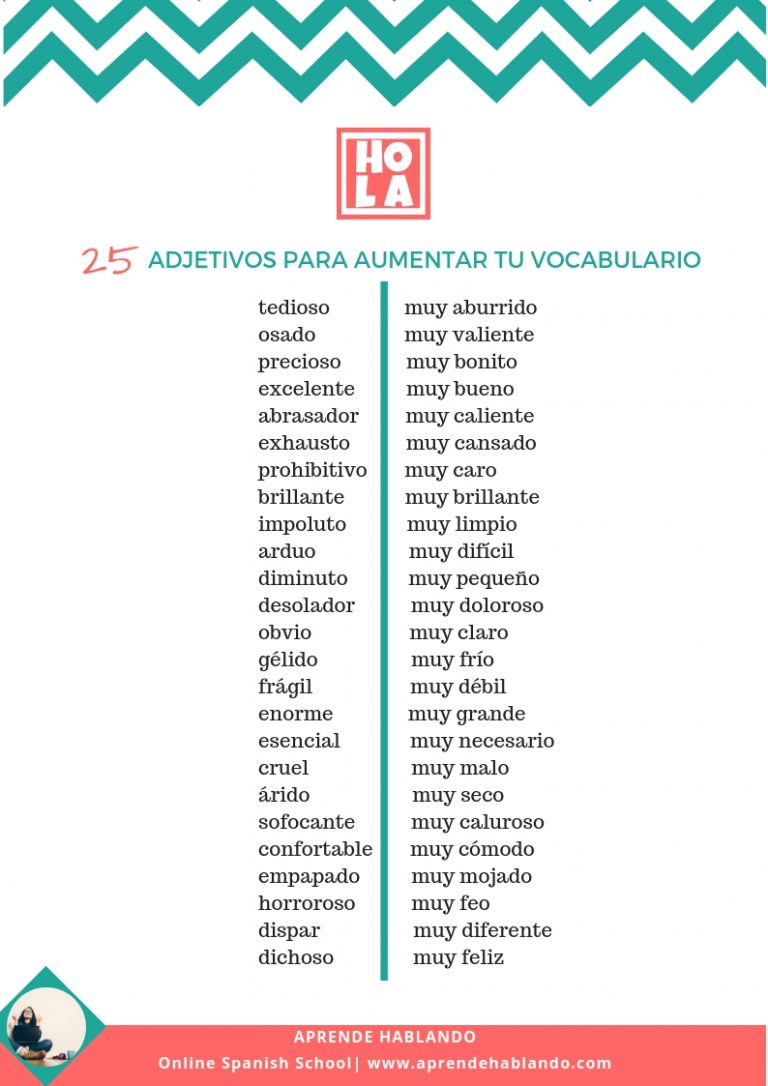 25 Adjetivos En EspaÑol Para Aumentar Tu Vocabulario Aprende Hablando